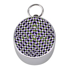 Hypnotic Geometric Pattern Mini Silver Compasses by dflcprints