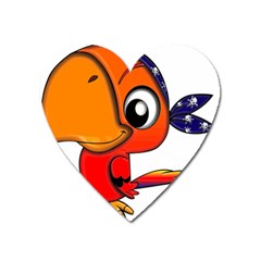 Bird Cartoon Character Parrot Heart Magnet by Simbadda