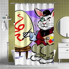 Bunny Easter Artist Spring Cartoon Shower Curtain 48  X 72  (small)  by Simbadda