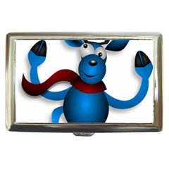 Reindeer Dancing Blue Christmas Cigarette Money Cases by Simbadda