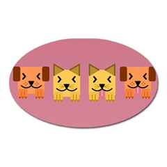 Pet Animal Feline Domestic Animals Oval Magnet by Simbadda