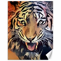 Tiger Animal Teeth Nature Design Canvas 12  X 16   by Simbadda