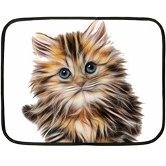 Kitten Mammal Animal Young Cat Fleece Blanket (mini) by Simbadda