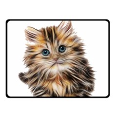 Kitten Mammal Animal Young Cat Double Sided Fleece Blanket (small)  by Simbadda