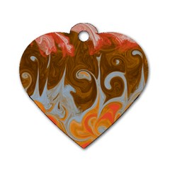 Fire And Water Dog Tag Heart (two Sides) by digitaldivadesigns