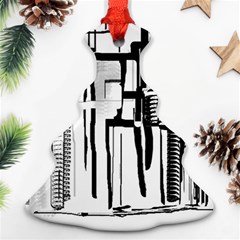 Black And White City Christmas Tree Ornament (two Sides) by digitaldivadesigns