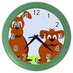 Animals Dogs Mutts Dog Pets Color Wall Clocks by Nexatart