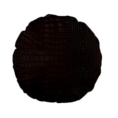 Gator Brown Leather Print Standard 15  Premium Round Cushions by LoolyElzayat