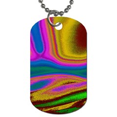 Colorful Waves Dog Tag (one Side) by LoolyElzayat