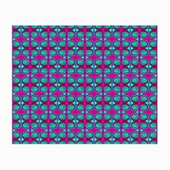 Pink Green Turquoise Swirl Pattern Small Glasses Cloth (2-side) by BrightVibesDesign