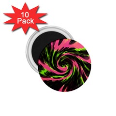 Swirl Black Pink Green 1 75  Magnets (10 Pack)  by BrightVibesDesign