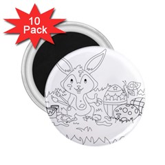 Coloring Picture Easter Easter Bunny 2 25  Magnets (10 Pack)  by Sapixe