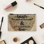 Motivational Calligraphy Grunge Cosmetic Bag (Small)  Front