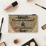 Motivational Calligraphy Grunge Cosmetic Bag (Small)  Back