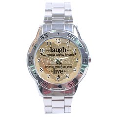 Motivational Calligraphy Grunge Stainless Steel Analogue Watch by Sapixe