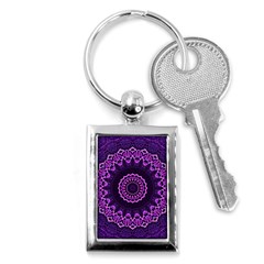 Mandala Purple Mandalas Balance Key Chains (rectangle)  by Sapixe