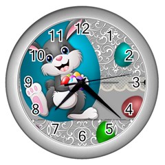 Illustration Celebration Easter Wall Clocks (silver)  by Sapixe