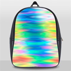 Wave Rainbow Bright Texture School Bag (xl) by Sapixe