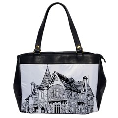 Line Art Architecture Old House Office Handbags by Sapixe