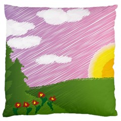 Pine Trees Trees Sunrise Sunset Standard Flano Cushion Case (two Sides) by Sapixe