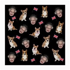 Queen Elizabeth s Corgis Pattern Medium Glasses Cloth (2-side) by Valentinaart