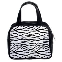 Black And White Tiger Stripes Classic Handbags (2 Sides) by PodArtist