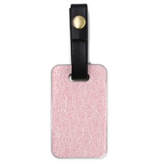 Elios Shirt Faces In White Outlines On Pale Pink Cmbyn Luggage Tags (one Side)  by PodArtist