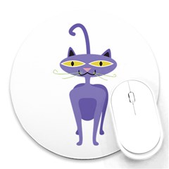 Cat Clipart Animal Cartoon Pet Round Mousepads by Sapixe