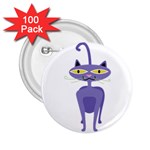 Cat Clipart Animal Cartoon Pet 2.25  Buttons (100 pack)  Front