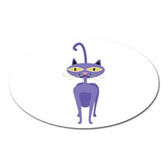 Cat Clipart Animal Cartoon Pet Oval Magnet by Sapixe