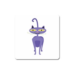 Cat Clipart Animal Cartoon Pet Square Magnet by Sapixe