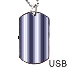 Usa Flag Blue And White Stripes Dog Tag Usb Flash (one Side) by PodArtist