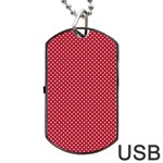 USA Flag White Stars on Flag Red Dog Tag USB Flash (Two Sides) Front