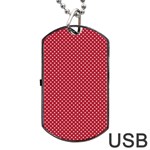 USA Flag White Stars on Flag Red Dog Tag USB Flash (Two Sides) Back