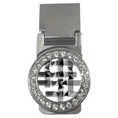 Geometry Square Black And White Money Clips (cz)  by Sapixe