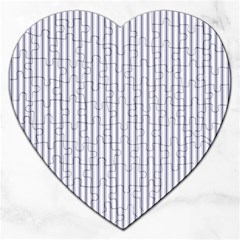 Mattress Ticking Narrow Striped Pattern In Usa Flag Blue And White Jigsaw Puzzle (heart) by PodArtist