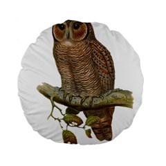 Bird Owl Animal Vintage Isolated Standard 15  Premium Round Cushions by Sapixe