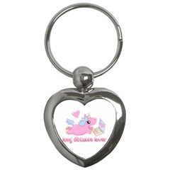 Long Distance Lover - Cute Unicorn Key Chains (heart)  by Valentinaart