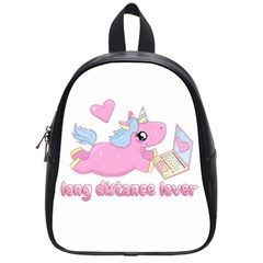 Long Distance Lover - Cute Unicorn School Bag (small) by Valentinaart