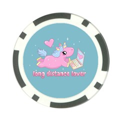 Long Distance Lover - Cute Unicorn Poker Chip Card Guard (10 Pack) by Valentinaart