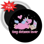 Long distance lover - Cute Unicorn 3  Magnets (10 pack)  Front