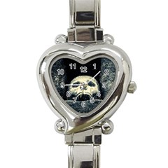 Smiling Skull Heart Italian Charm Watch by FunnyCow