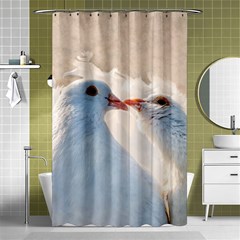 Doves In Love Shower Curtain 48  X 72  (small)  by FunnyCow