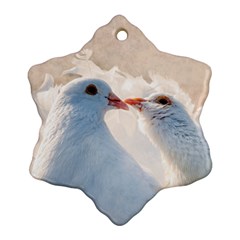 Doves In Love Snowflake Ornament (two Sides) by FunnyCow