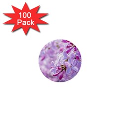 Pink Lilac Flowers 1  Mini Buttons (100 Pack)  by FunnyCow