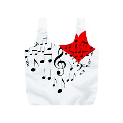 Singing Heart Full Print Recycle Bags (s)  by FunnyCow