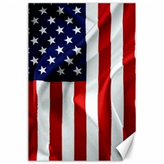 American Usa Flag Vertical Canvas 12  X 18   by FunnyCow