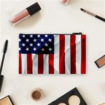 American Usa Flag Vertical Cosmetic Bag (Small)  Back