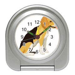 Black Yellow Dog Beagle Pet Travel Alarm Clocks by Sapixe