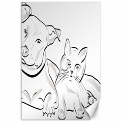 Dog Cat Pet Silhouette Animal Canvas 24  X 36  by Sapixe